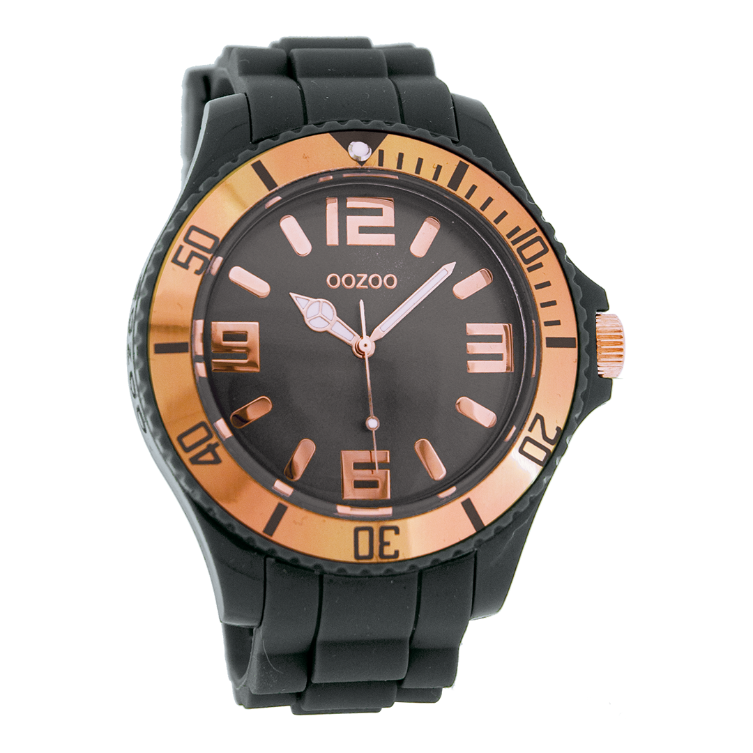 Dark grey OOZOO watch with rubber strap - C4284