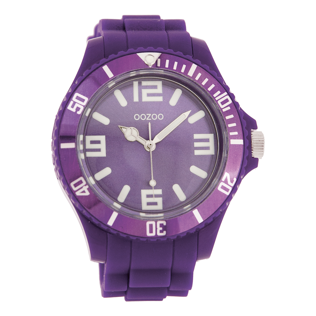 Purple OOZOO watch with rubber strap - C4286