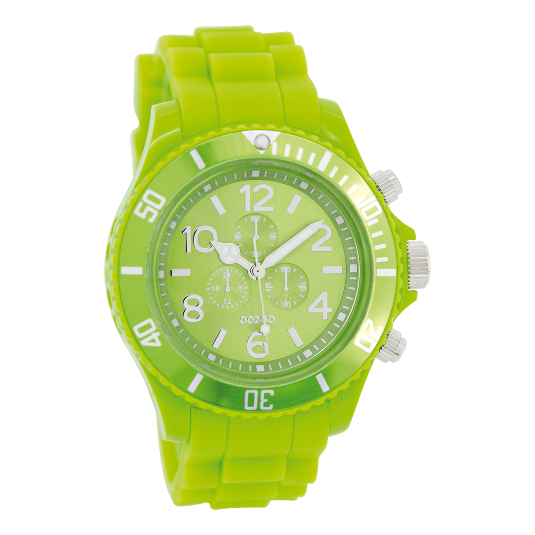 Fluo green OOZOO watch with rubber strap - C4835