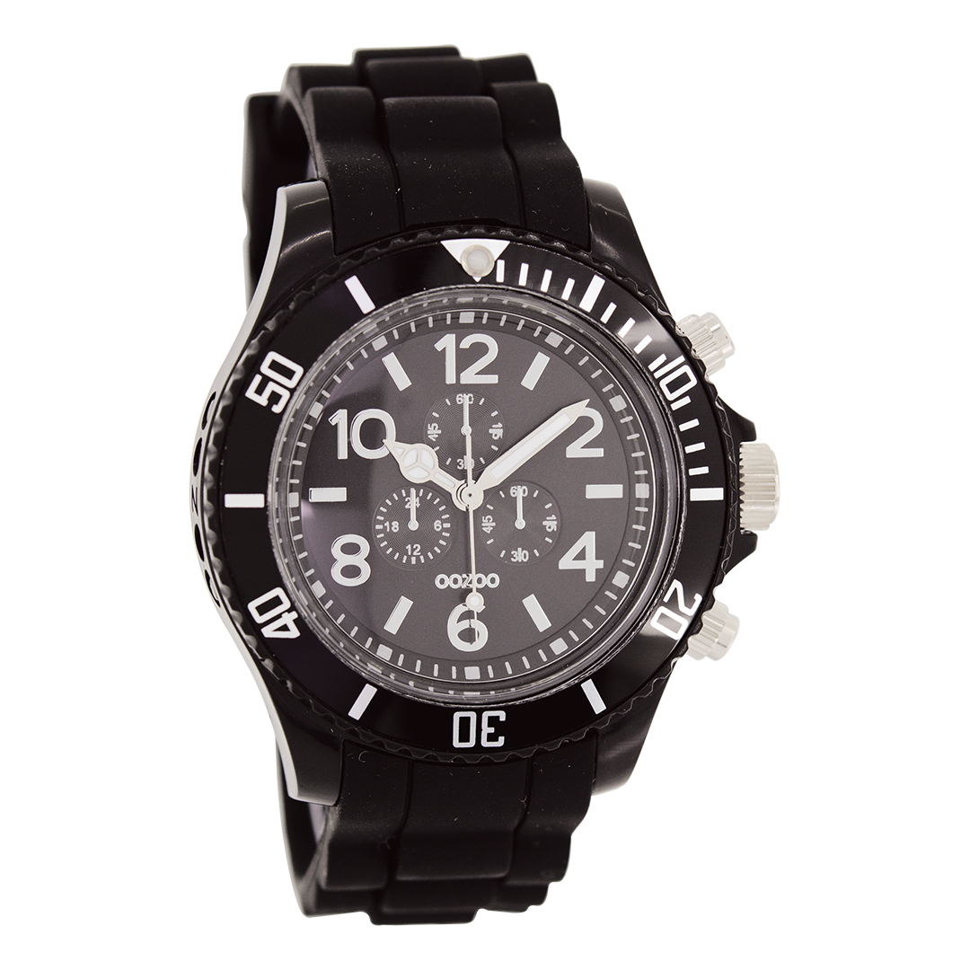 Black OOZOO watch with rubber strap - C4839