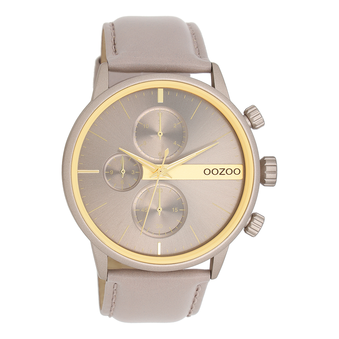 Taupe OOZOO watch with leather strap - C11315